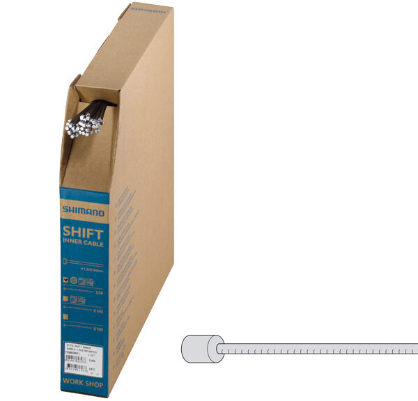 Schakel binnenkabel Shimano 1.2 x 2100mm (100 stuks) - Zilver