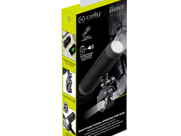 Draadloze speaker Celly Speakerbike met powerbankfunctie en krachtige zaklamp
