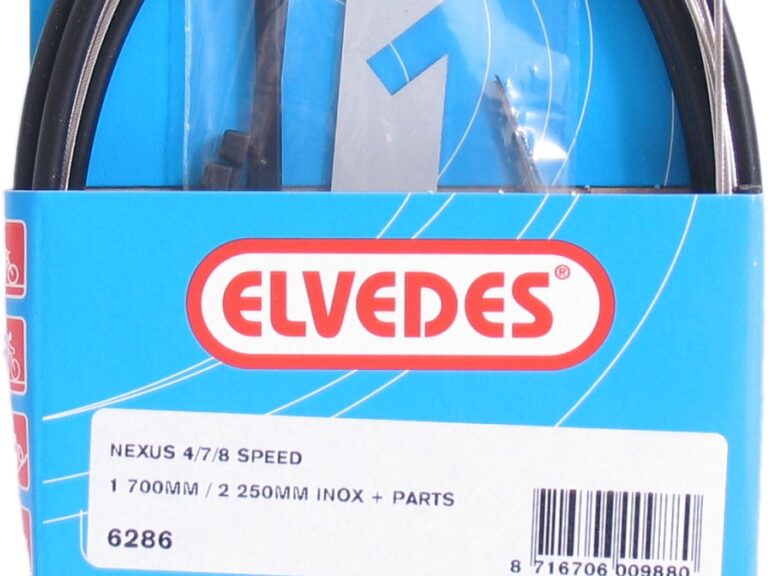 Versnellingskabelset 4/7/8-speed Elvedes Nexus 1700 / 2250 mm RVS - zwart (op kaart)