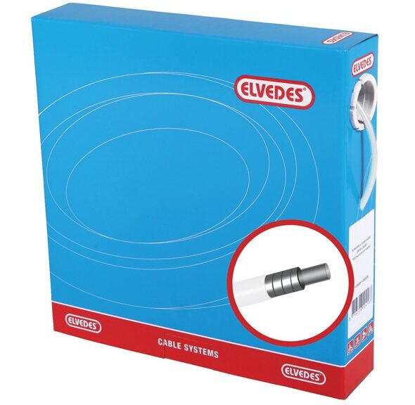 Rem buitenkabel Elvedes met teflon voering ø5,0mm / 30 meter - wit (in een doos)