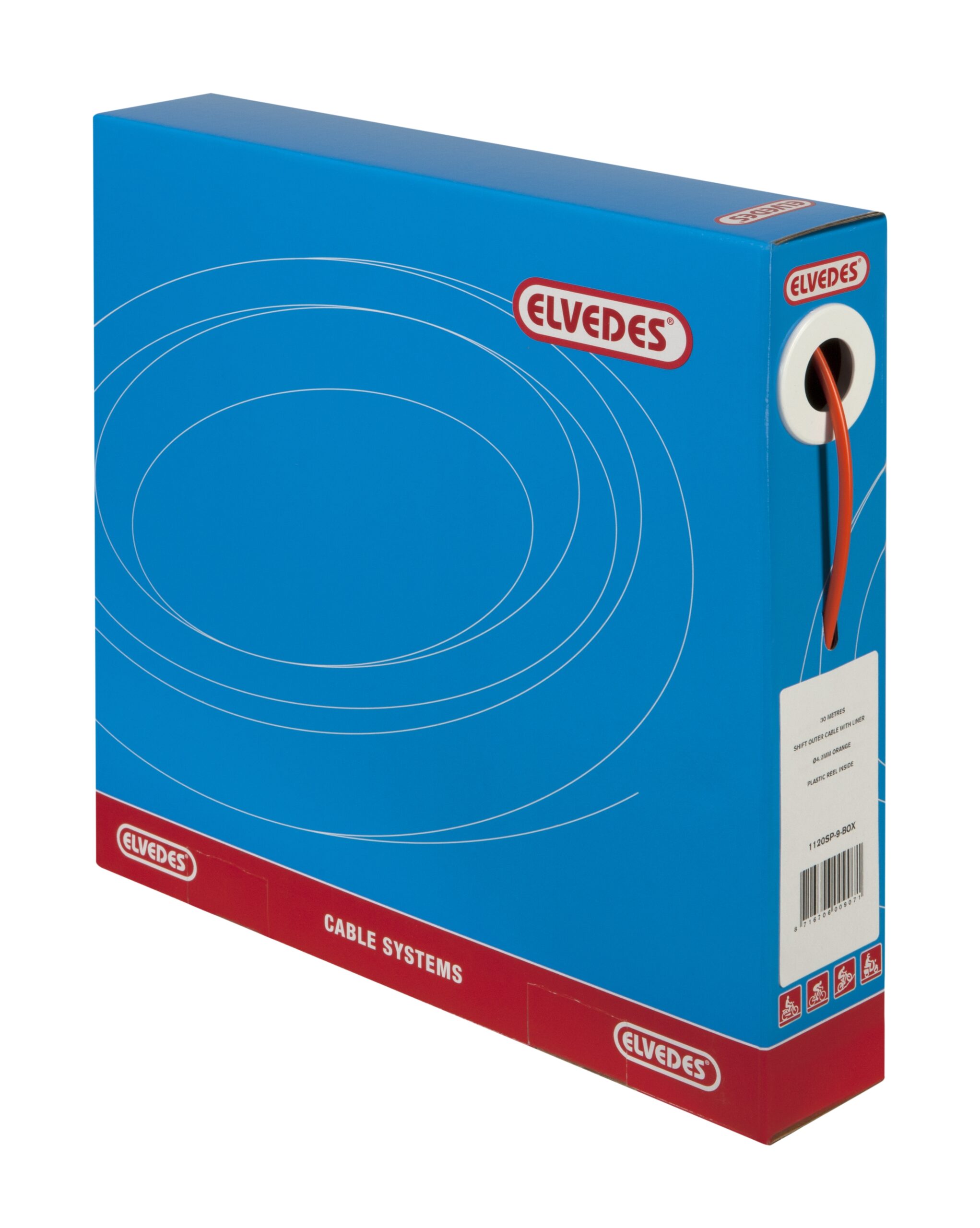 Schakel buitenkabel Elvedes met voering 30 meter /ø4,2mm - oranje (30 meter in doos)