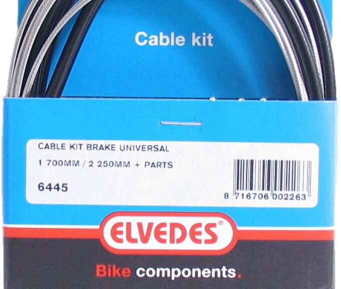 Universele remkabelkit Elvedes 1700mm / 2250mm verzinkt - zwart (op kaart)