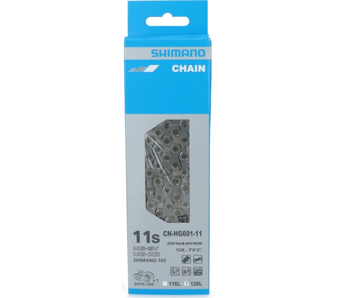 Ketting 11 speed Shimano HG601 105 Race/MTB/E-bike met quick link - 126 schakels