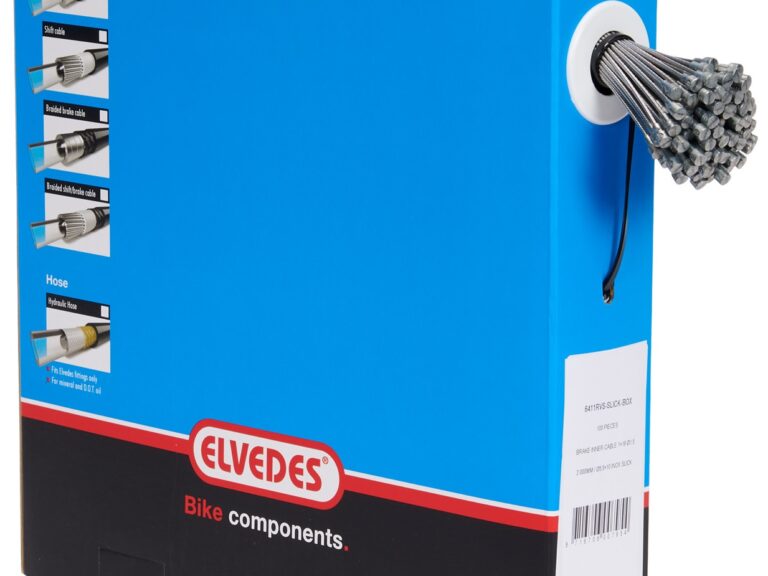 Rem binnenkabel Elvedes 2000 mm 1 x 19 draads RVS Slick ø1,5mm V-nippel  ø5,5 x 10 mm (doos à 100 stuks) - Zilver