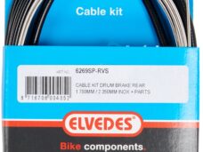 Trommelrem kabelkit Elvedes 1700mm / 2350mm RVS - zwart (op kaart)