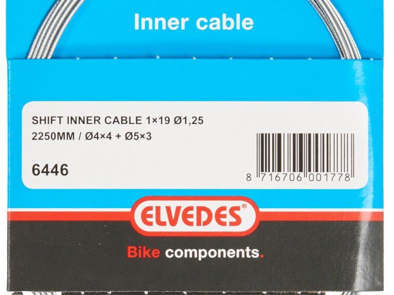 Schakel binnenkabel Elvedes 2250 mm 1 x 19 draads verzinkt ø1,25 met N-nippel ø4×4 + Tø5×3 (per stuk) - Zilver