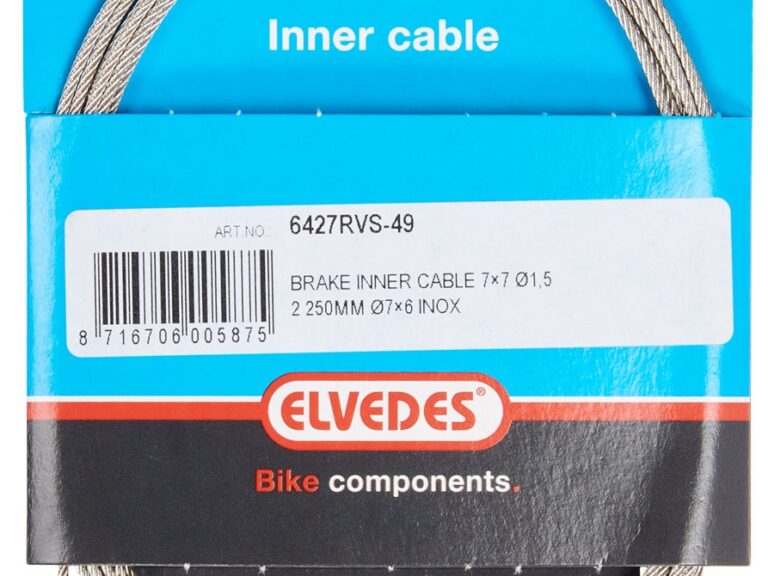 Rem binnenkabel Elvedes 2250mm 7×7 draads RVS ø1,5mm met T-nippel ø7 × 6 mm