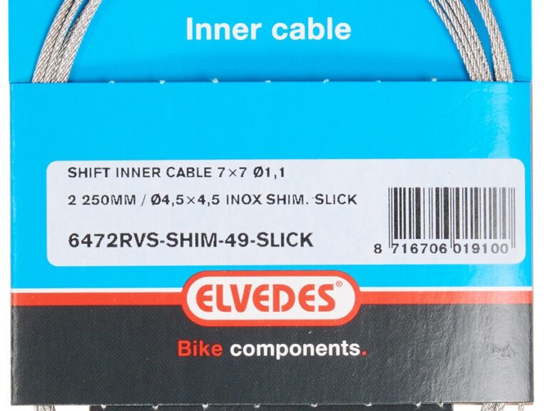 Schakel binnenkabel Elvedes 2250 mm 7 ×7 draads RVS ø1,1mm met N-nippel ø4.5 × 4.5mm - Zilver