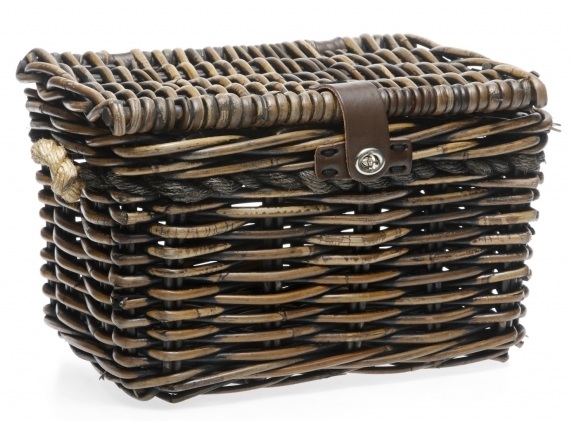 Rotan fietsmand New Looxs Melbourne Medium 24 liter 38 x 27 x 24 cm - bruin