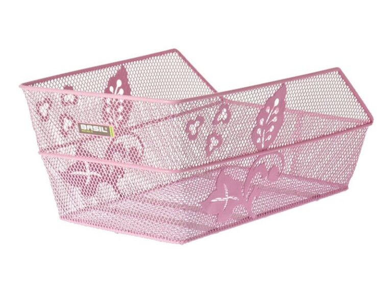 Fietsmand Basil Cento Flower met bagagedragerbevestiging 45 x 31 x 21 cm - roze