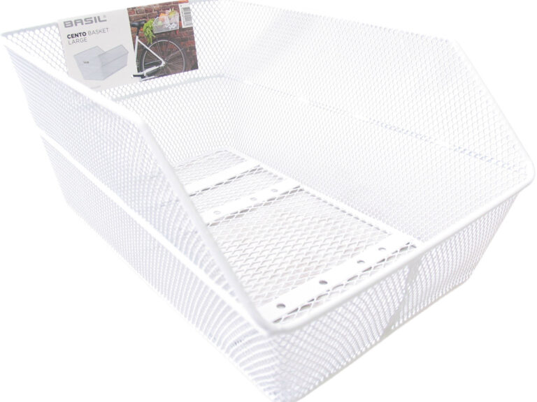 Fietsmand Basil Cento 45 x 31 x 21 cm met dragerbevestiging - wit
