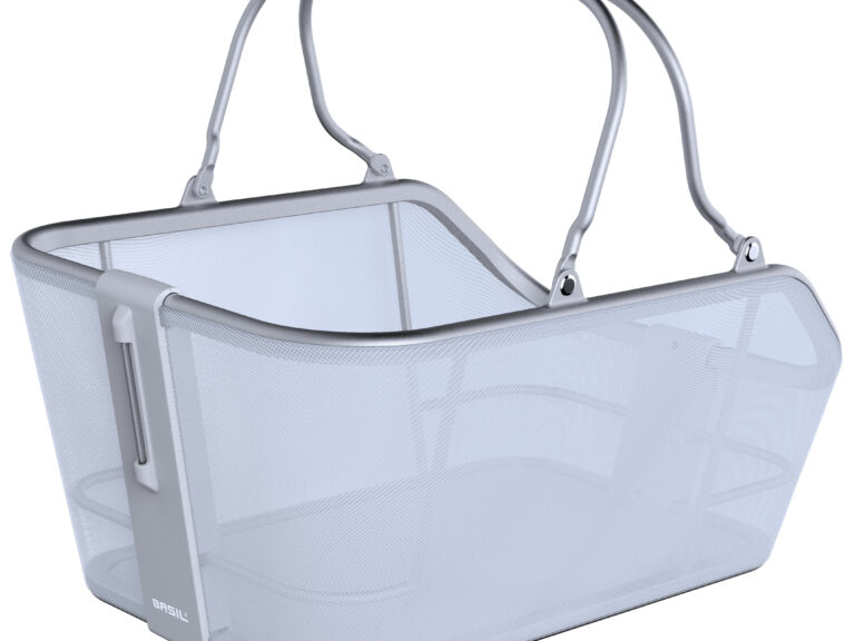 Fietsmand Basil Cento Tech Fiber Nordlicht MIK met bagagedragerbevestiging 21 liter 46 x 34 x 25 cm - blauw/zilver