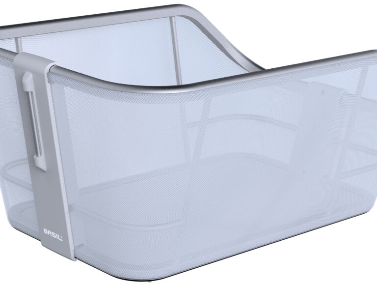 Fietsmand Basil Cento Tech Fiber WSL met bagagedragerbevestiging  21 liter 46 x 34 x 25 cm - ice blauw zilver