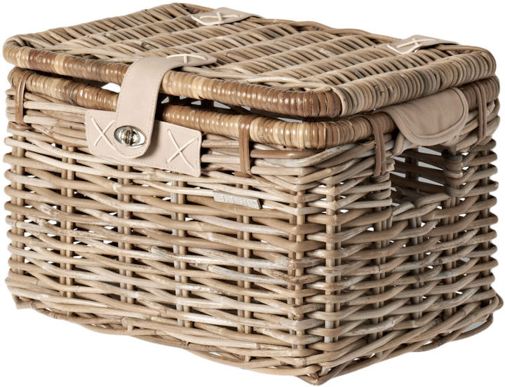 Rotan fietsmand Basil Denton large - nature grey