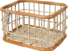 Rotan fietsmand Basil Green Life L 30 liter 46 x 35 x 28 cm - natural bruin