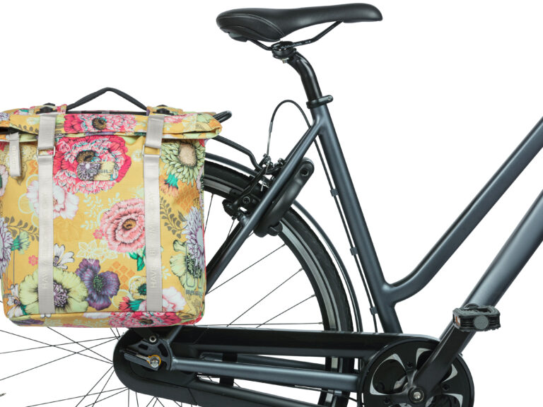 Dubbele fietstas Basil Bloom Field Double MIK 35 liter 30 x 15 x 33 cm - honey yellow