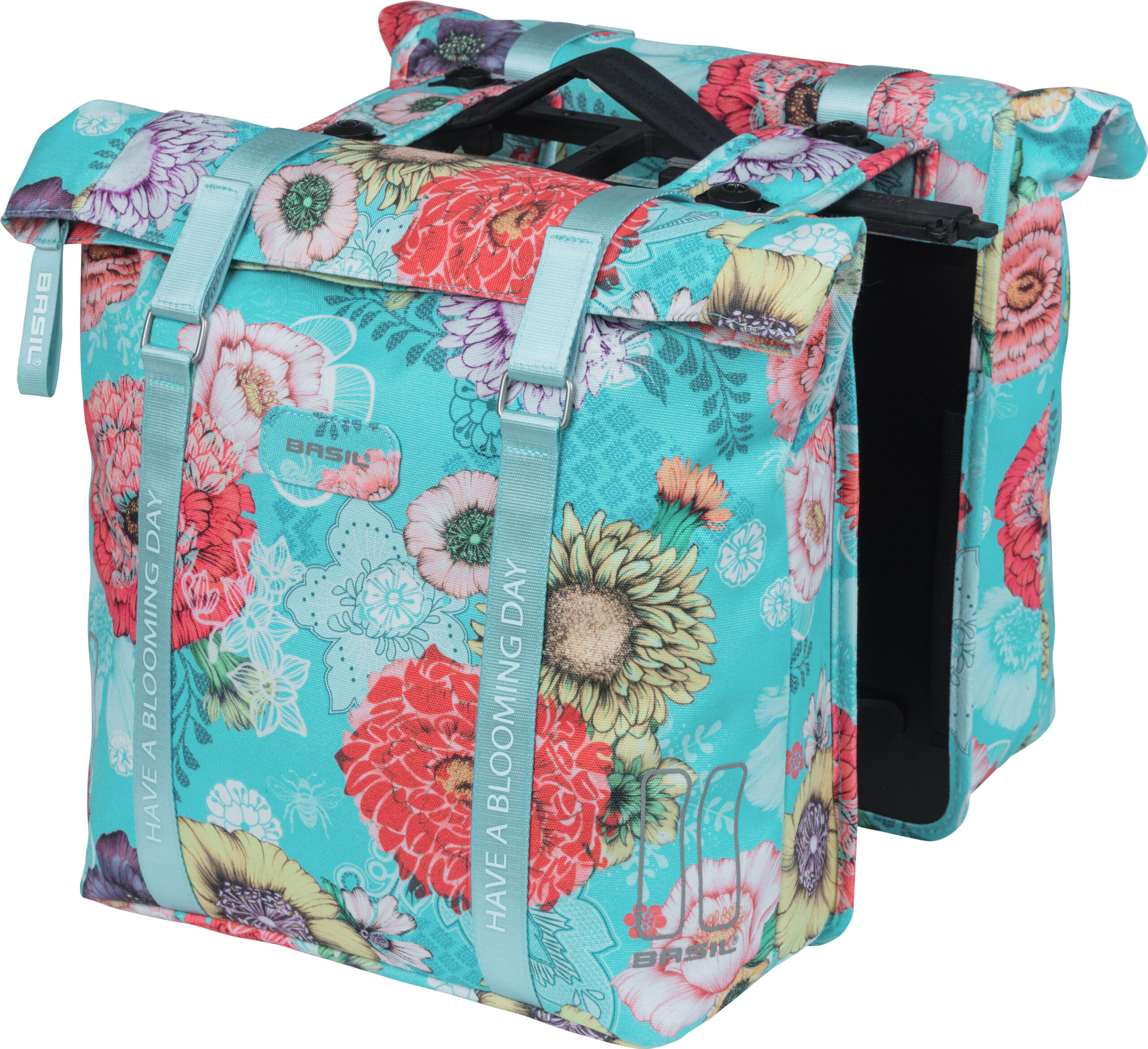 Dubbele fietstas Basil Bloom Field Double MIK 35 liter 30 x 15 x 33 cm - sky blue