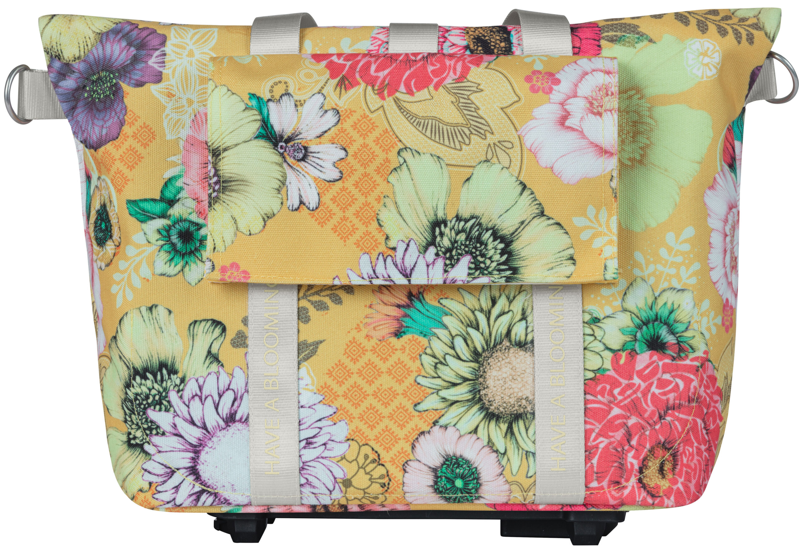 Fietstas Basil Bloom Field MIK (met KF-hook) 11 liter 29 x 15 x 28 cm - honey yellow - Afbeelding 3