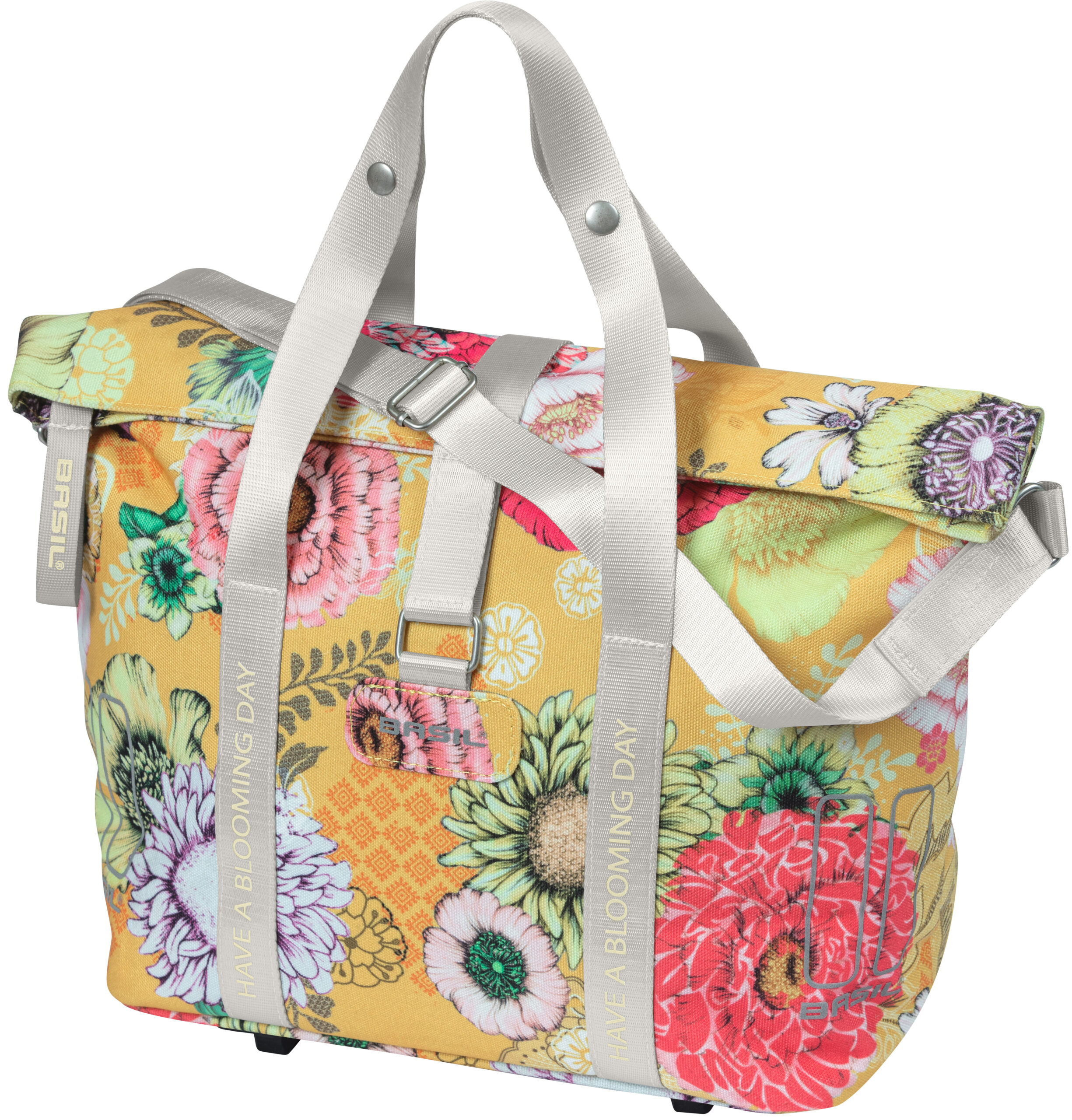 Fietstas Basil Bloom Field MIK (met KF-hook) 11 liter 29 x 15 x 28 cm - honey yellow - Afbeelding 4