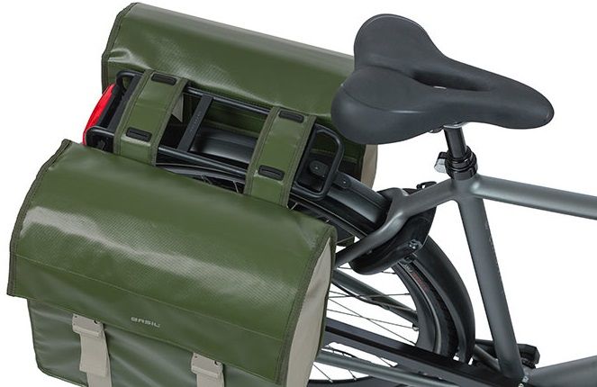 Dubbele fietstas Basil Urban Load 48-53 liter 40 x 17 x 46 cm - moss green/sand - Afbeelding 2