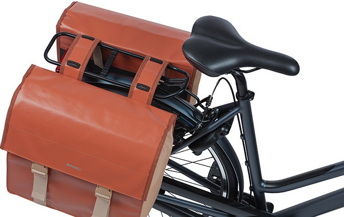 Dubbele fietstas Basil Urban Load 48-53 liter 40 x 17 x 46 cm - terra red/rose - Afbeelding 2