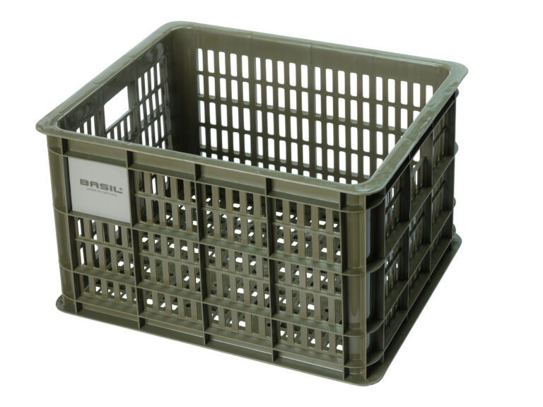 Fietskrat Basil Crate medium 27 liter 34 x 40 x 25 cm - moss green