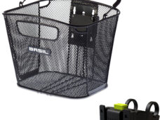Fietsmand Basil Bold Front KF 28 x 34 x 27 cm - zwart (met KF Handlebar Holder)