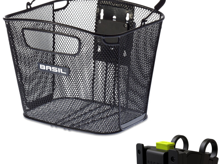 Fietsmand Basil Bold Front KF 28 x 34 x 27 cm - zwart (met KF Handlebar Holder)