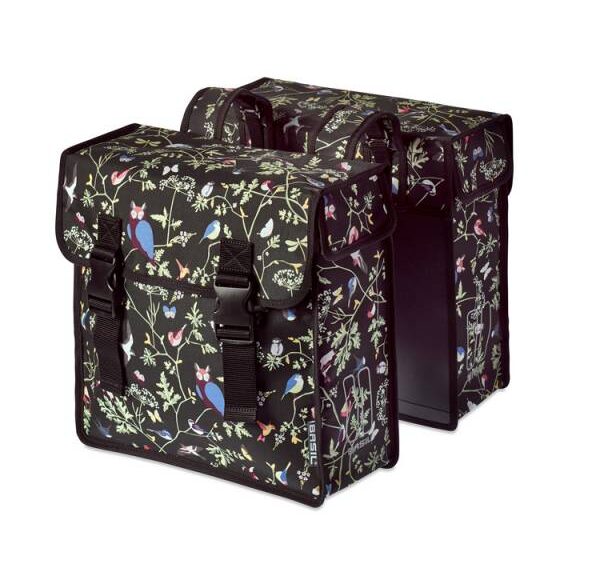 Dubbele fietstas Basil Wanderlust 35 liter 36 x 14 x 41 cm - charcoal