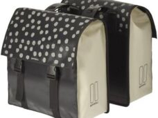 Dubbele fietstas Basil Urban Load 48-53 liter 41 x 18 x 46 cm - zwart met reflecterende stippen