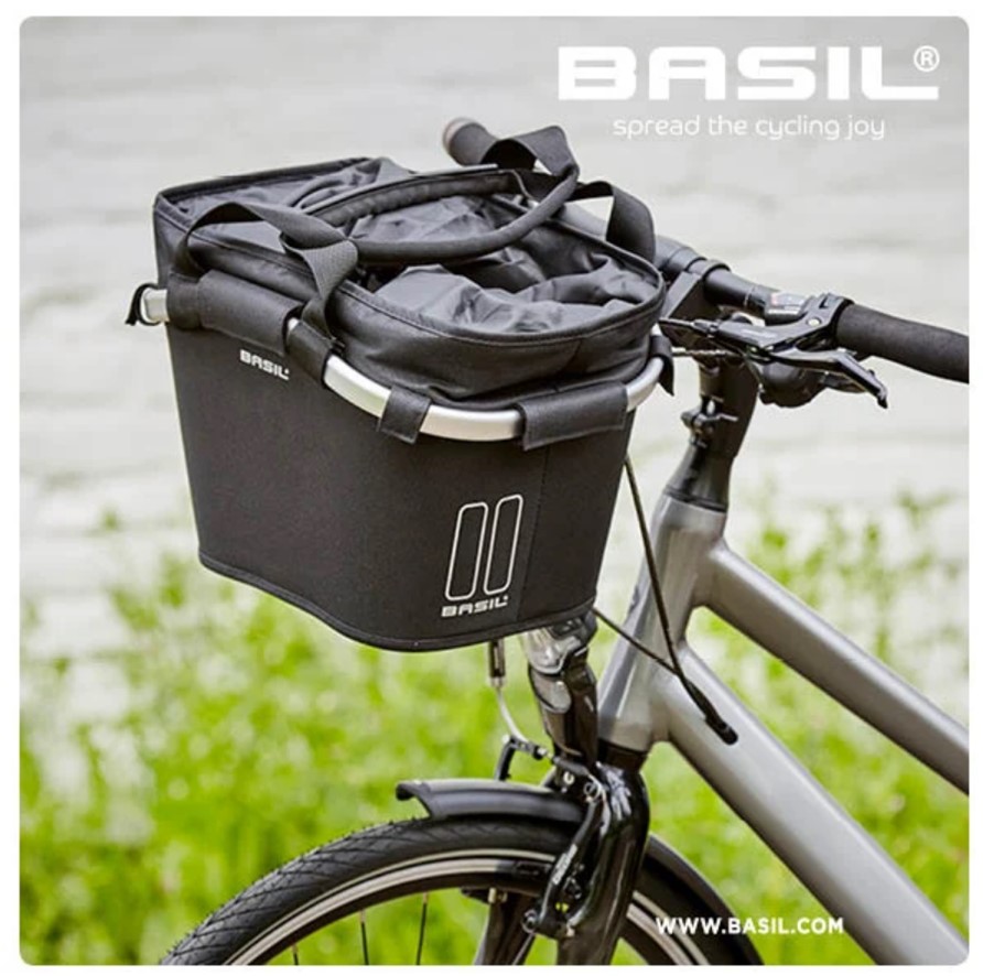 Fietsmand Basil Classic Carry All Front 15 liter 28 x 37 x 25 cm - zwart