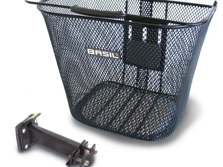 Fietsmand Basil Bremen met BasEasy stemholder 26 x 35 x 29 cm - zwart
