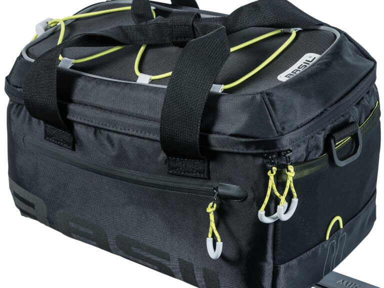 Bagagedragertas Basil Miles Trunkbag MIK 7 liter 37 x 19 x 21 cm - zwart/lime