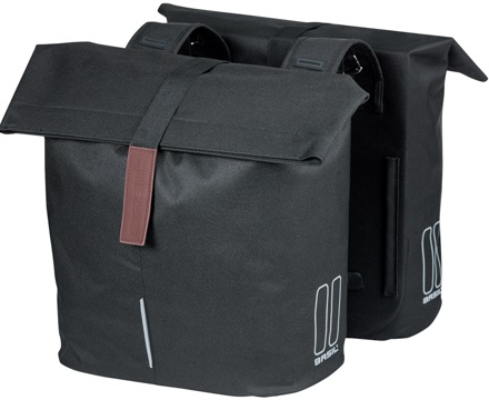 Dubbele fietstas Basil City 28 tot 32 liter 30 x 18 x 49 cm - zwart - Afbeelding 3