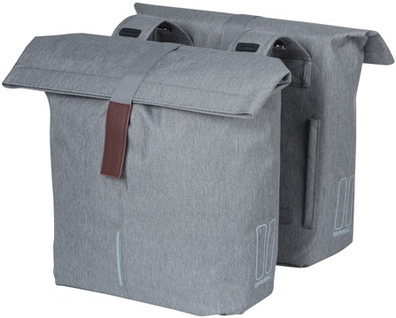 Dubbele fietstas Basil City 28 tot 32 liter 30 x 18 x 49 cm - grey melee - Afbeelding 3