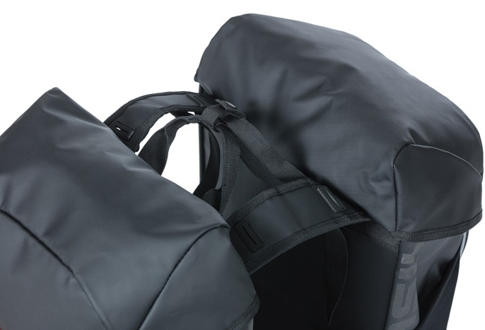 Dubbele fietstas Basil Miles Tarpaulin 34 liter 34 x 16 x 43 cm - zwart/oranje