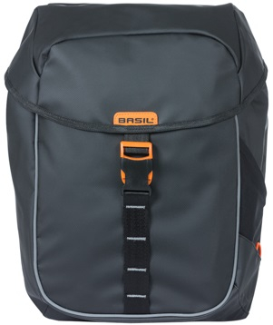 Dubbele fietstas Basil Miles Tarpaulin 34 liter 34 x 16 x 43 cm - zwart/oranje - Afbeelding 2