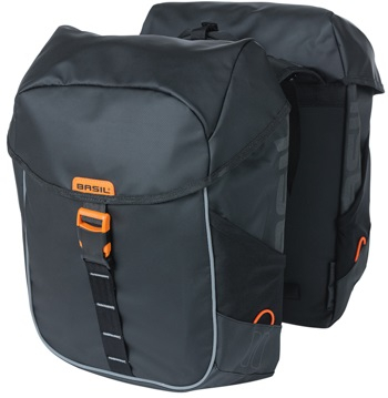 Dubbele fietstas Basil Miles Tarpaulin 34 liter 34 x 16 x 43 cm - zwart/oranje - Afbeelding 3