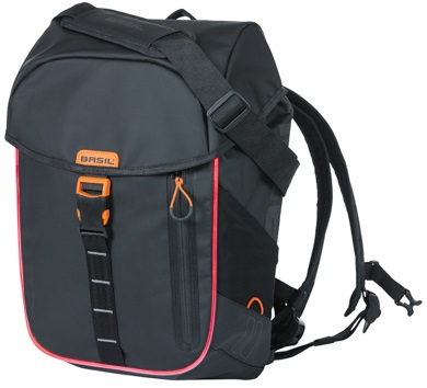 Fietsrugzak Basil Miles Tarpaulin Nordlicht 17 liter 31 x 17 x 44 cm - zwart/ oranje - Afbeelding 7