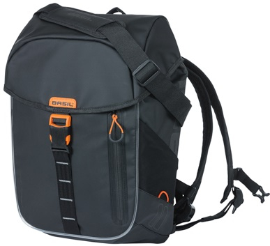 Fietsrugzak Basil Miles Tarpaulin Nordlicht 17 liter 31 x 17 x 44 cm - zwart/ oranje - Afbeelding 8