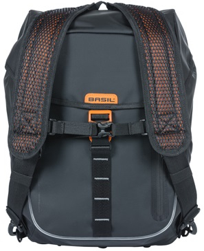 Fietsrugzak Basil Miles Tarpaulin Nordlicht 17 liter 31 x 17 x 44 cm - zwart/ oranje - Afbeelding 2