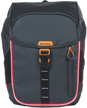 Fietsrugzak Basil Miles Tarpaulin Nordlicht 17 liter 31 x 17 x 44 cm - zwart/ oranje - Afbeelding 5
