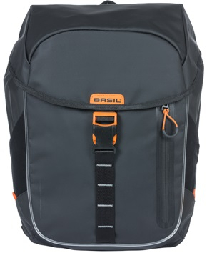 Fietsrugzak Basil Miles Tarpaulin Nordlicht 17 liter 31 x 17 x 44 cm - zwart/ oranje - Afbeelding 6