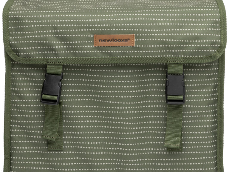 Dubbele fietstas New Looxs Fiori Double 30 liter 37 x 33 x 12,5 cm (x2) - nomi green