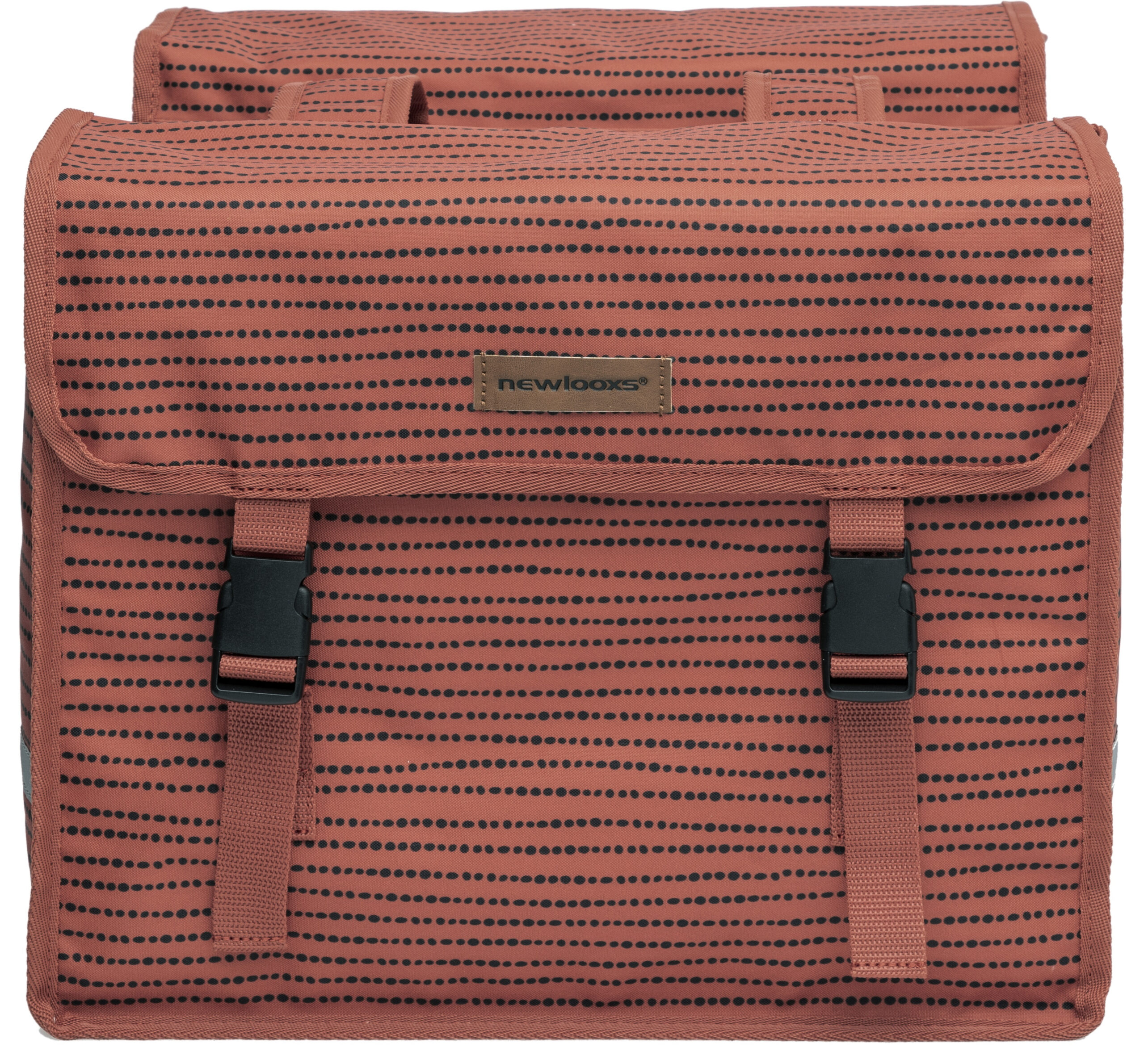 Dubbele fietstas New Looxs Fiori Double 30 liter 37 x 33 x 12,5 cm (x2) - nomi red