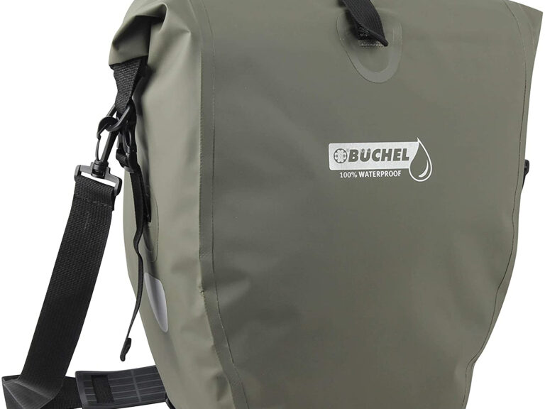 Enkele fietstas Büchel 100% waterdicht 25,4 liter - olijfgroen