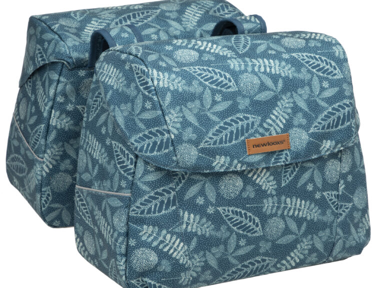 Dubbele fietstas New Looxs Joli Forest 37 liter 38 x 18 x 30 cm (2x) - blauw