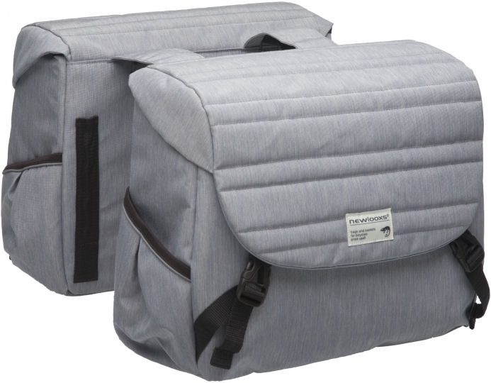 Dubbele fietstas New Looxs Mondi Joy Double 38 liter 37 x 26 x 17 cm (2x) - quilted grey