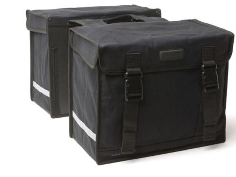 Dubbele fietstas New Looxs Canvas Camping 66 liter 43 x 35 x 22 cm (2x) - zwart
