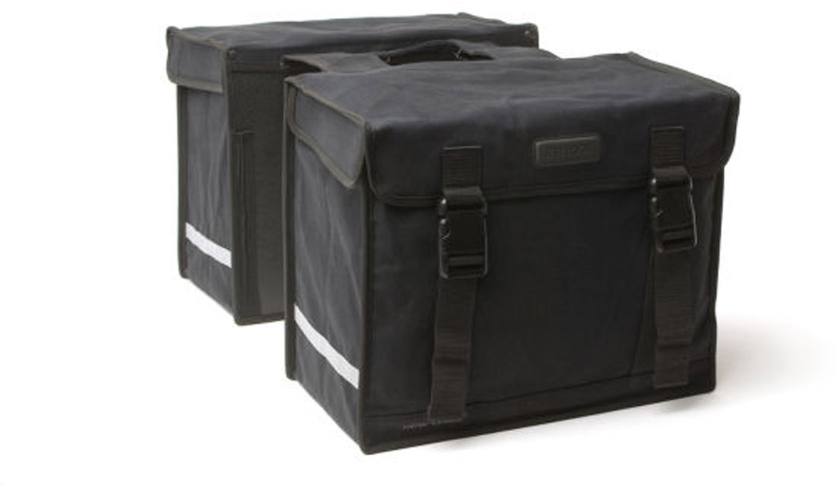 Dubbele fietstas New Looxs Canvas Camping 66 liter 43 x 35 x 22 cm (2x) - zwart